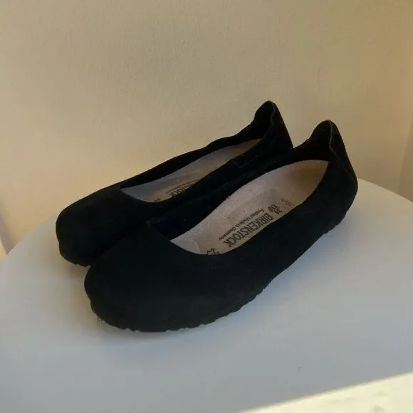 Birkenstock Celina Black Suede Hidden Wedge Ballet Flat Size EU 36 - Picture 2 of 10